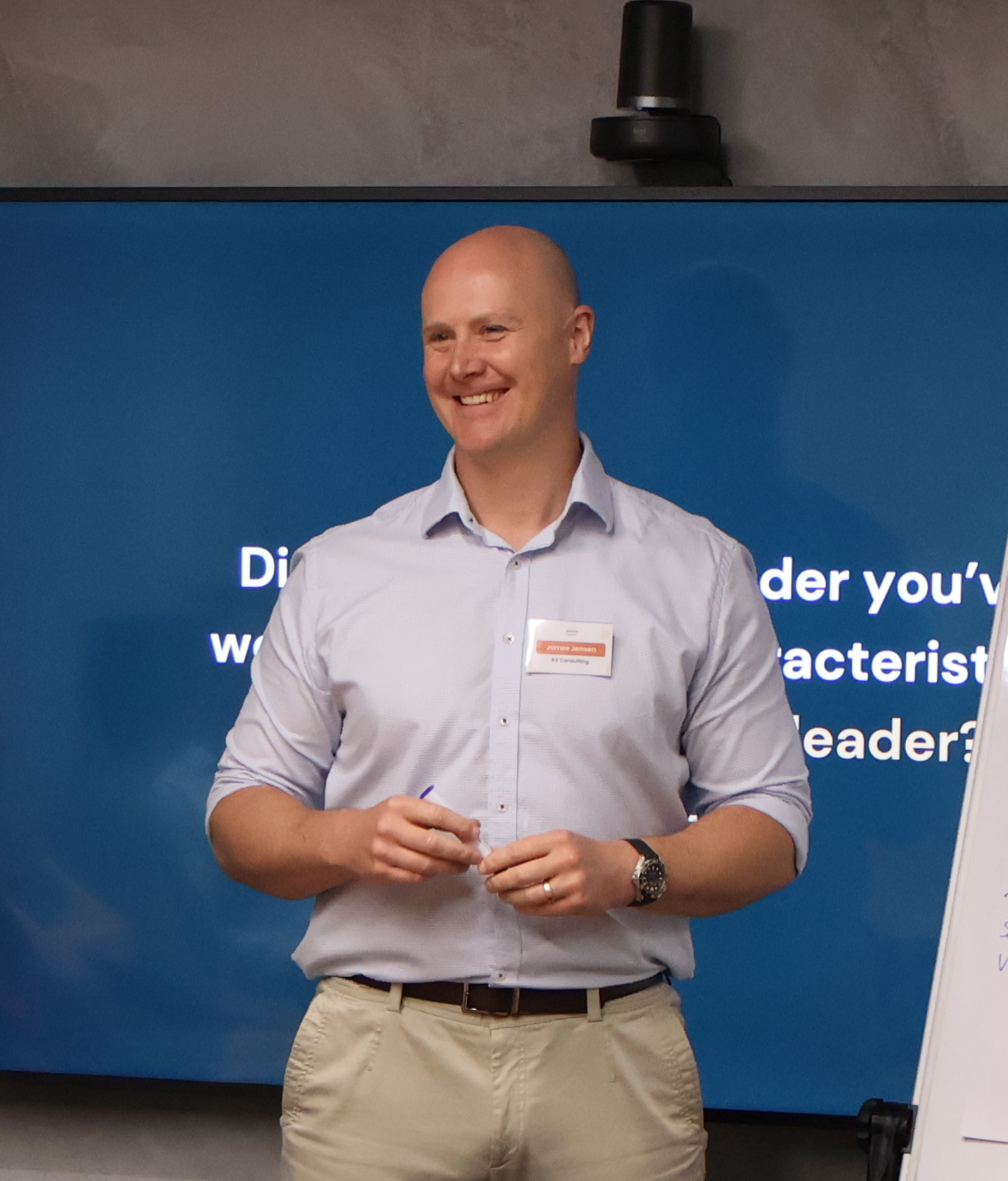 James presenting leadership session